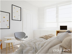 EVOLUXURY - BROADWAY - Średnia biała z biurkiem sypialnia, styl skandynawski - zdjęcie od EVOLUXURY DESIGN ARKADIUSZ JASKOLSKI