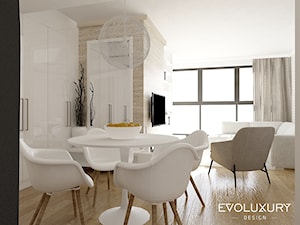 EVOLUXURY - LUXURY SUITE - Średnia szara jadalnia w salonie - zdjęcie od EVOLUXURY DESIGN ARKADIUSZ JASKOLSKI