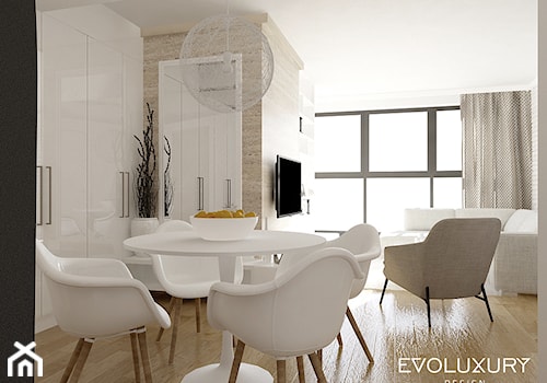 EVOLUXURY - LUXURY SUITE - Średnia szara jadalnia w salonie - zdjęcie od EVOLUXURY DESIGN ARKADIUSZ JASKOLSKI