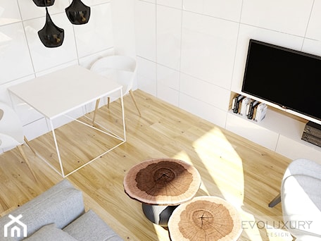 Aranżacje wnętrz - Jadalnia: EVOLUXURY - APARTAMENT THE AVENUE - Średnia szara jadalnia w salonie, styl minimalistyczny - EVOLUXURY DESIGN ARKADIUSZ JASKOLSKI. Przeglądaj, dodawaj i zapisuj najlepsze zdjęcia, pomysły i inspiracje designerskie. W bazie mamy już prawie milion fotografii!