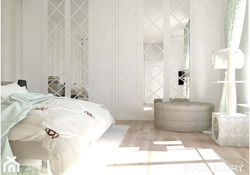 EVOLUXURY - BROADWAY - Średnia biała sypialnia, styl glamour - zdjęcie od EVOLUXURY DESIGN ARKADIUSZ JASKOLSKI