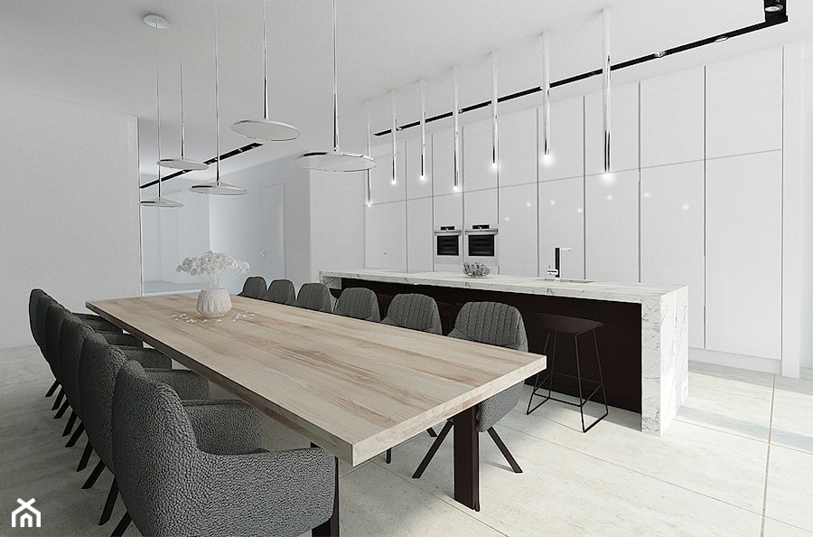Dom jednorodzinny 400m2 - Kuchnia, styl nowoczesny - zdjęcie od AJOT pracownia projektowa