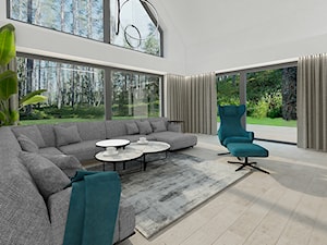 Dom jednorodzinny 400m2 - Salon, styl nowoczesny - zdjęcie od AJOT pracownia projektowa