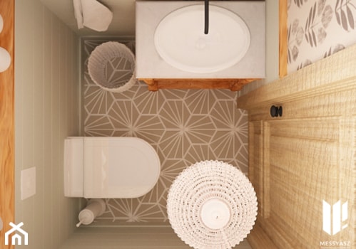 Sielskie klimaty - Mała bez okna z lustrem łazienka, styl rustykalny - zdjęcie od Messyasz Design Lab