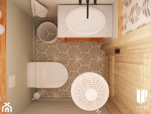 Sielskie klimaty - Mała bez okna z lustrem łazienka, styl rustykalny - zdjęcie od Messyasz Design Lab
