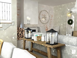 Sielskie klimaty - Średni szary salon z jadalnią, styl rustykalny - zdjęcie od Messyasz Design Lab
