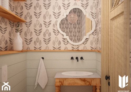 Sielskie klimaty - Mała bez okna łazienka, styl rustykalny - zdjęcie od Messyasz Design Lab