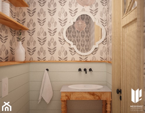 Sielskie klimaty - Mała bez okna łazienka, styl rustykalny - zdjęcie od Messyasz Design Lab - Homebook