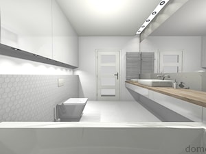 szara łazienka styl minimalistyczny - zdjęcie od domoplex.pl