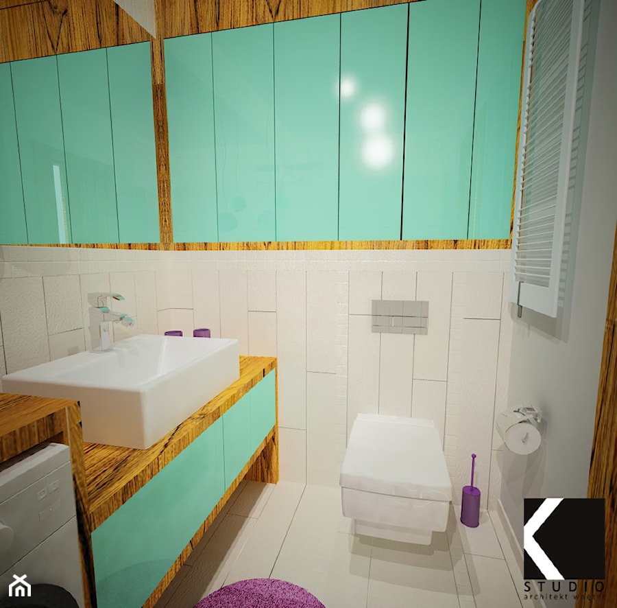 "Kolorowa łazienka" - Łazienka, styl nowoczesny - zdjęcie od K-STUDIO Architekt Wnętrz Katarzyna Miłkowska