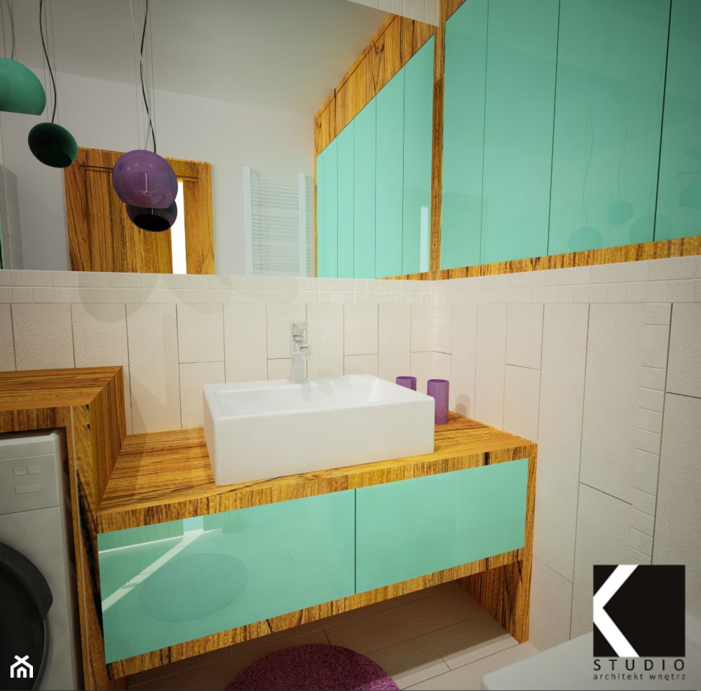 "Kolorowa łazienka" - Łazienka, styl nowoczesny - zdjęcie od K-STUDIO Architekt Wnętrz Katarzyna Miłkowska - Homebook