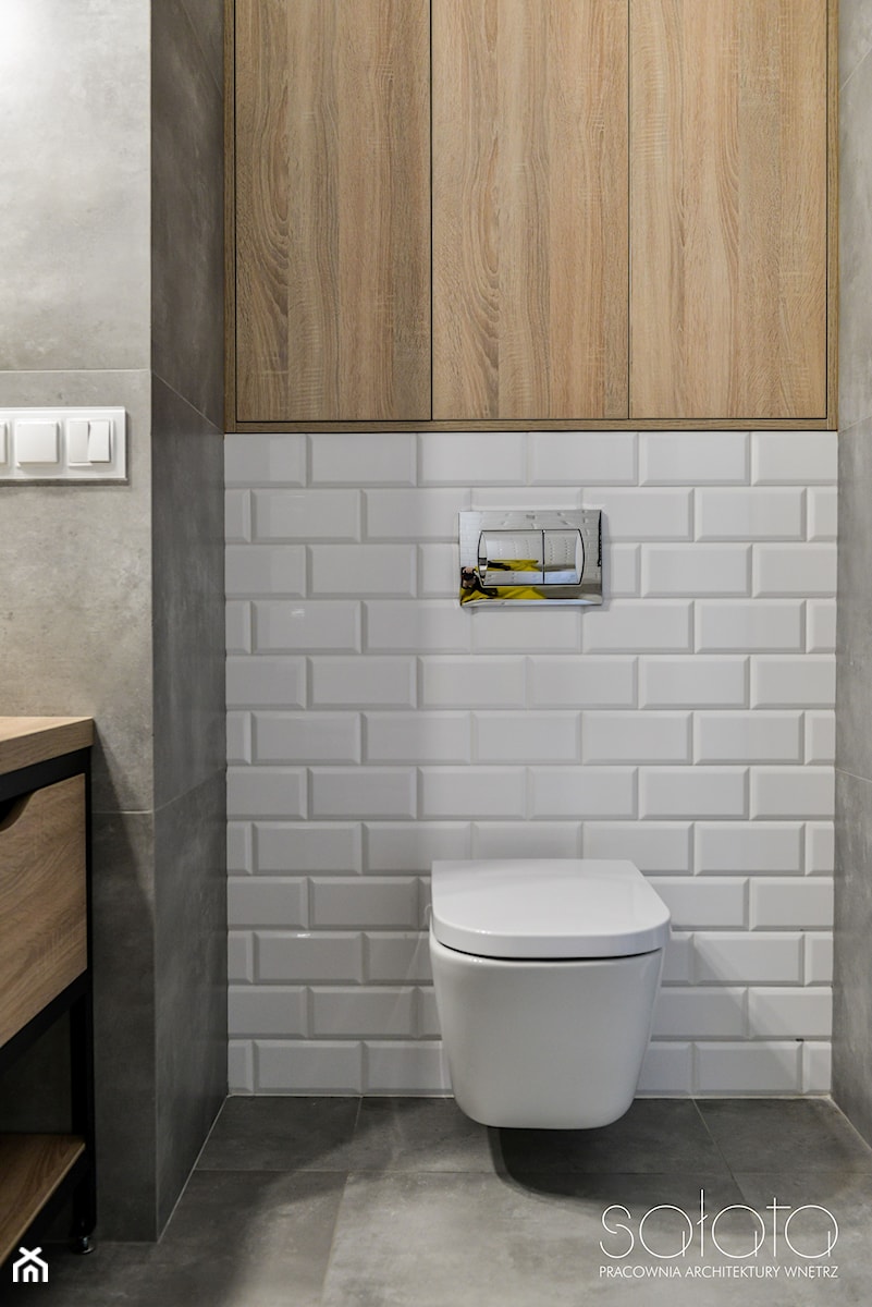 Mieszkanie II w zabudowie wielorodzinnej - Mała łazienka, styl skandynawski - zdjęcie od SAŁATA-Pracownia Architektury Wnętrz