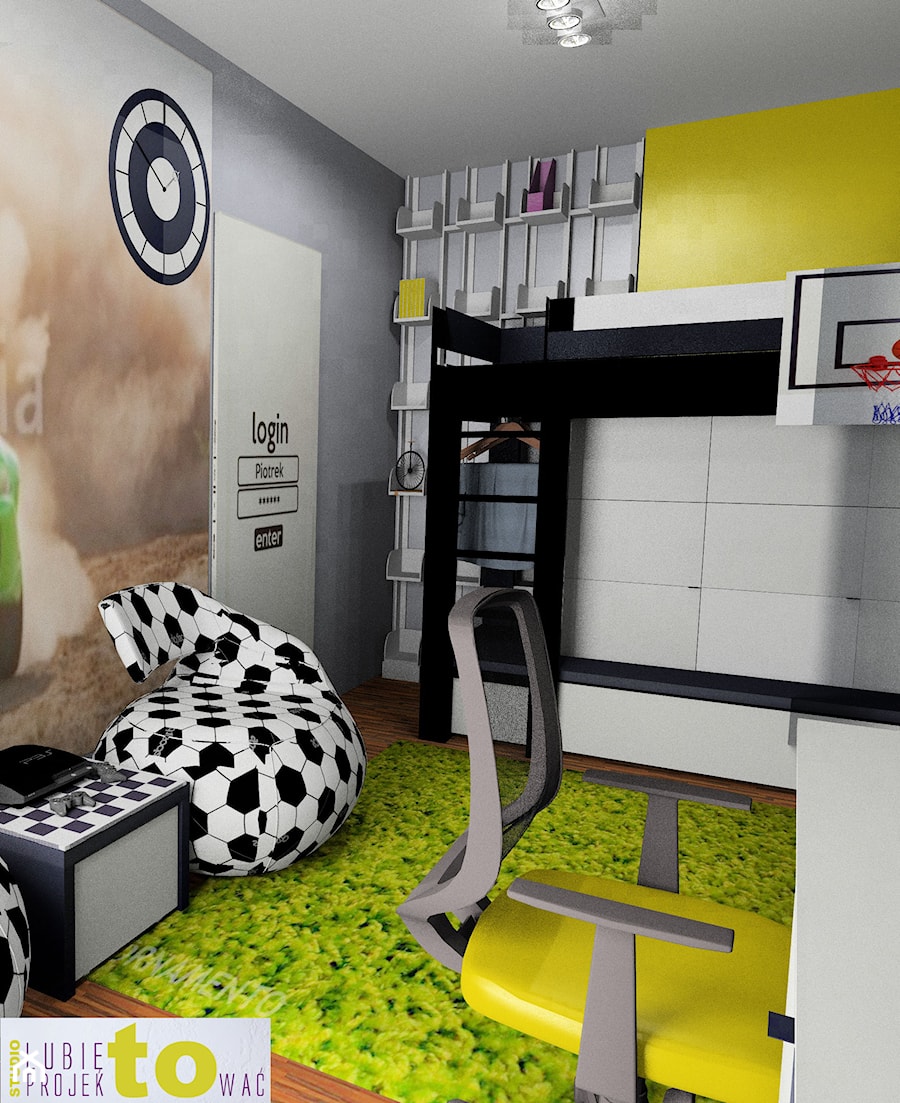 Pokój nastolatka - 13,5m2 - Pokój dziecka, styl nowoczesny - zdjęcie od Studio Lubię Projektować Ewa Mikulska