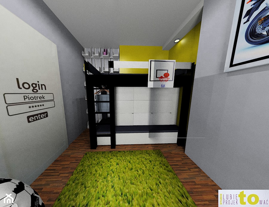 Pokój nastolatka - 13,5m2 - Pokój dziecka, styl nowoczesny - zdjęcie od Studio Lubię Projektować Ewa Mikulska
