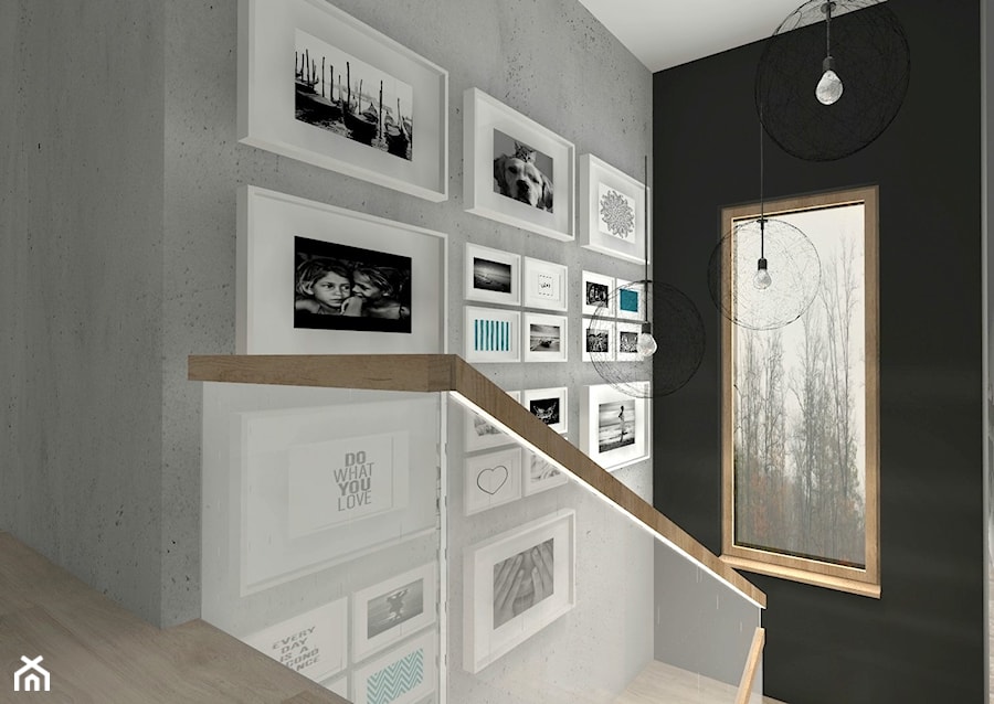 Projekty - Średni czarny hol / przedpokój, styl nowoczesny - zdjęcie od Domokreator - Magdalena Tylenda
