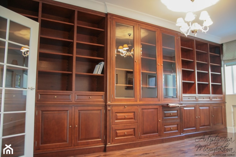 drewniana biblioteka do gabinetu - zdjęcie od Artystyczna Manufaktura - klasyczne meble na wymiar - Homebook