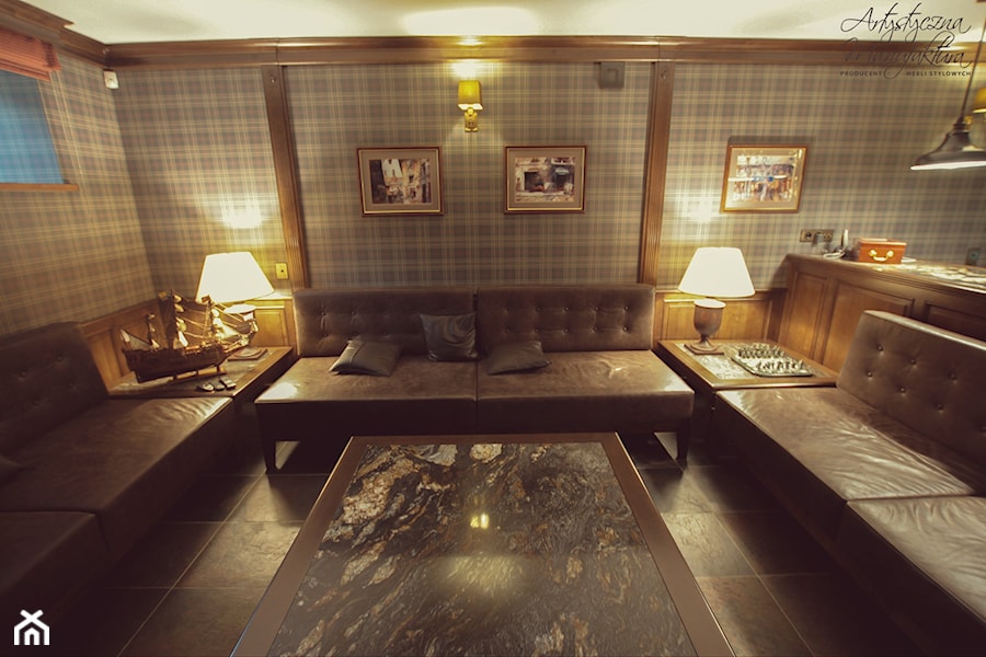 salon część wypoczynkowa i telewizyjna - zdjęcie od Artystyczna Manufaktura - klasyczne meble na wymiar