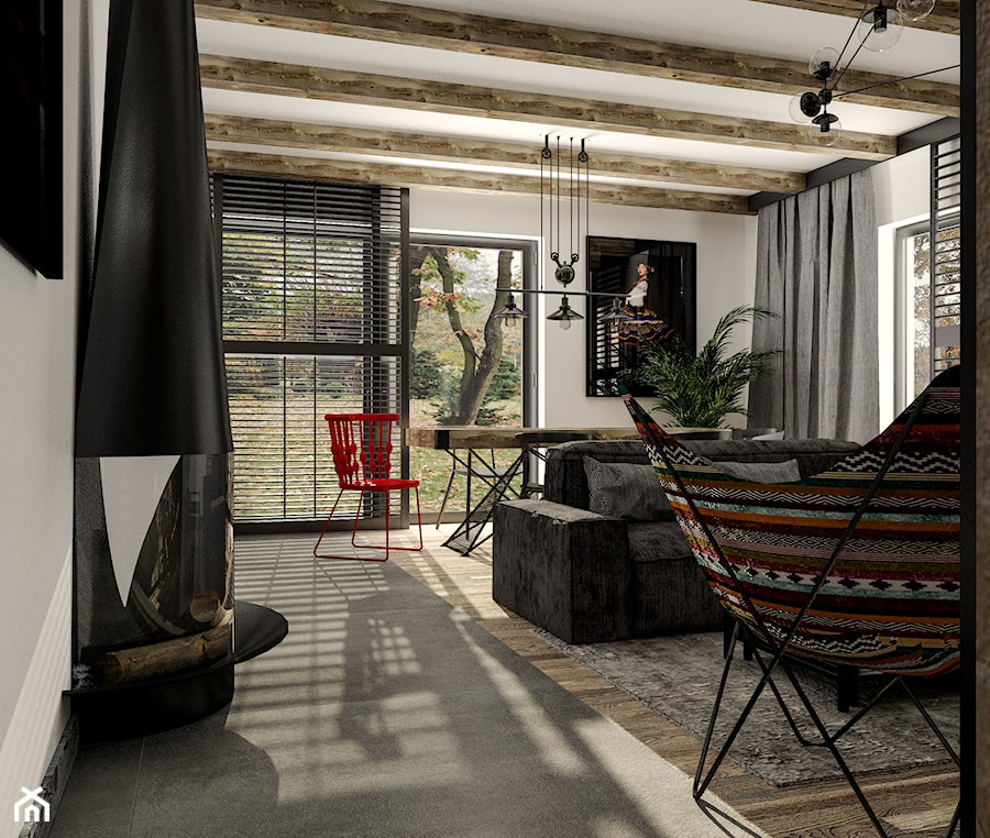 salon loft z elementami industrialnymi i vintage - zdjęcie od Deco-Studio Aneta Paruzel