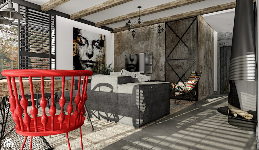 salon loft elementy industrialne - zdjęcie od Deco-Studio Aneta Paruzel