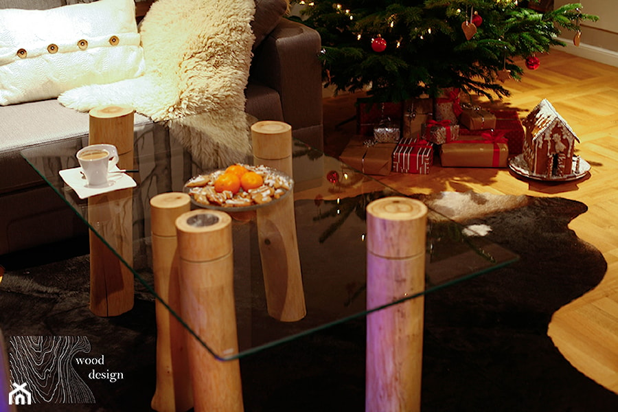 Wood Design na Święta - Salon - zdjęcie od Marta Magnowska - Projektowanie Wnętrz i Wizualizacje