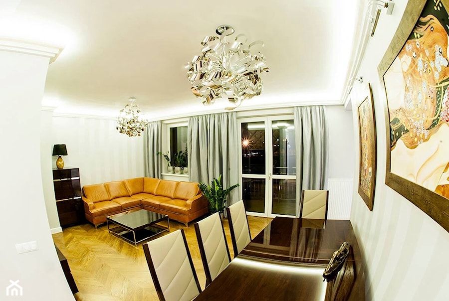 Apartament osiedle pod Wierzbami - Salon, styl glamour - zdjęcie od Lux