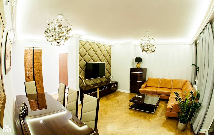 Apartament osiedle pod Wierzbami - Salon, styl glamour - zdjęcie od Lux