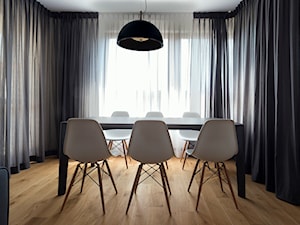 Mieszkanie na Białołęce - Średnia szara jadalnia w salonie, styl nowoczesny - zdjęcie od Jacek Tryc-wnętrza