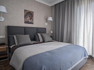 Apartament na Bielanach. Konkurs – Wnętrze roku 2017 - Średnia beżowa sypialnia, styl tradycyjny - zdjęcie od Jacek Tryc-wnętrza