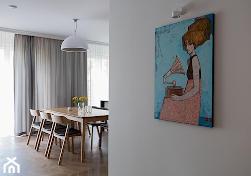 Apartament na Bielanach. Konkurs – Wnętrze roku 2017 - Średnia biała jadalnia, styl nowoczesny - zdjęcie od Jacek Tryc-wnętrza