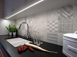 Apartament na Bielanach. Konkurs – Wnętrze roku 2017 - Kuchnia, styl nowoczesny - zdjęcie od Jacek Tryc-wnętrza