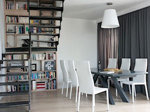 Apartament na Gocławiu - Średnia szara jadalnia jako osobne pomieszczenie, styl nowoczesny - zdjęcie od Jacek Tryc-wnętrza
