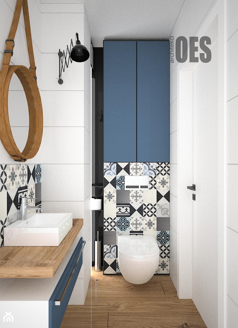 Mała toaleta - Mała łazienka, styl nowoczesny - zdjęcie od OES architekci - Homebook