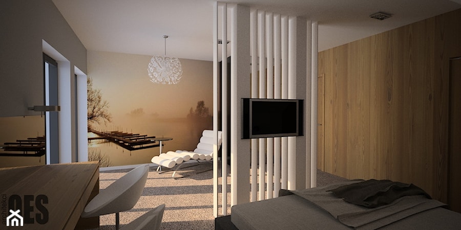 Projekty sypialni - Sypialnia, styl nowoczesny - zdjęcie od OES architekci