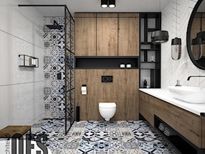 Drewno w łazience - Łazienka, styl minimalistyczny - zdjęcie od OES architekci