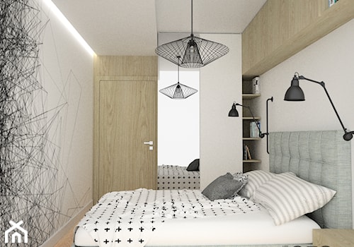 Skandynawska sypialnia - Średnia biała sypialnia, styl skandynawski - zdjęcie od OES architekci