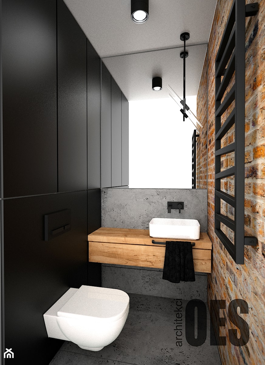 Małe wc - Łazienka, styl industrialny - zdjęcie od OES architekci
