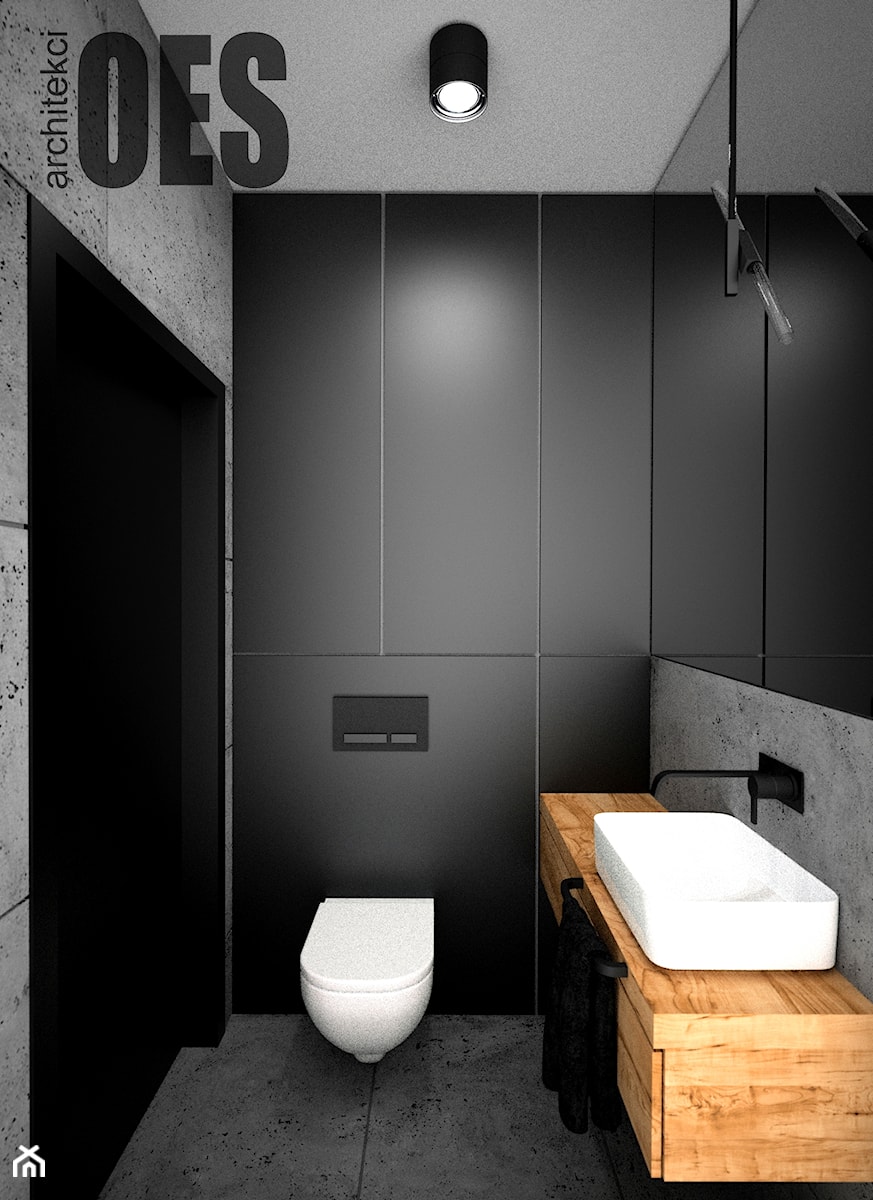 Małe wc - Łazienka, styl industrialny - zdjęcie od OES architekci