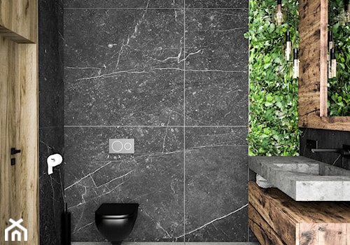 Czarna łazienka - Łazienka, styl minimalistyczny - zdjęcie od OES architekci