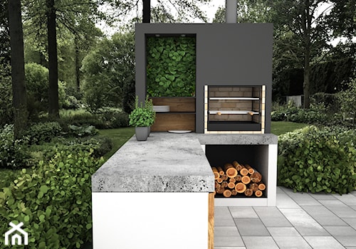 Murowany grill - Ogród, styl nowoczesny - zdjęcie od OES architekci