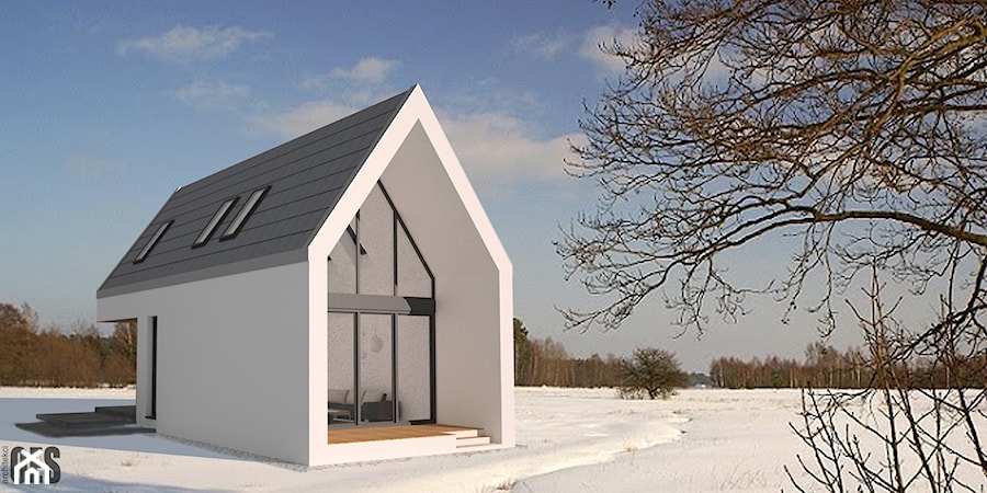 Biały dom stodoła - Nowoczesne domy, styl nowoczesny - zdjęcie od OES architekci
