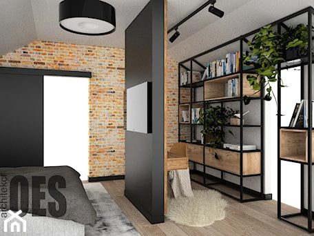 Aranżacje wnętrz - Sypialnia: Sypialnia loft - Sypialnia, styl industrialny - OES architekci. Przeglądaj, dodawaj i zapisuj najlepsze zdjęcia, pomysły i inspiracje designerskie. W bazie mamy już prawie milion fotografii!