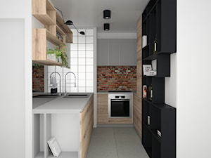 Minimalistyczna sypialnia z zabudową nad łóżkiem - Kuchnia, styl nowoczesny - zdjęcie od OES architekci