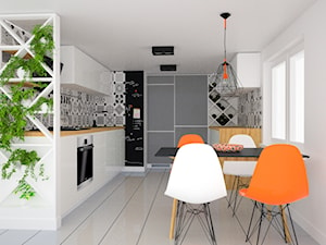 Pomarańczowe akcenty we wnętrzu - Kuchnia, styl nowoczesny - zdjęcie od OES architekci