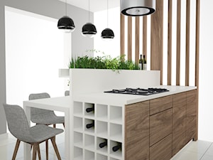Projekt kuchni z zielonym akcentem - Kuchnia, styl nowoczesny - zdjęcie od OES architekci