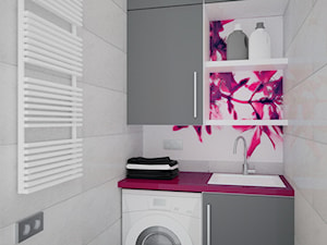 Projekty pralni - Mała z pralką / suszarką łazienka, styl nowoczesny - zdjęcie od OES architekci