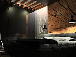 Czarna sypialnia - Sypialnia, styl nowoczesny - zdjęcie od OES architekci