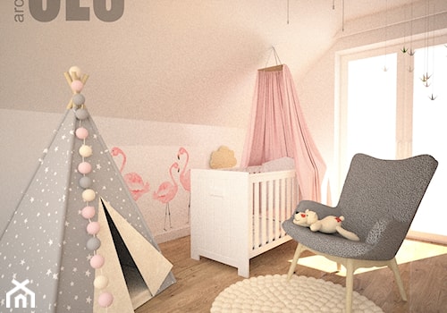 Pudrowy róż w pokoju dziewczynki - Średni różowy pokój dziecka dla niemowlaka dla dziewczynki, styl nowoczesny - zdjęcie od OES architekci