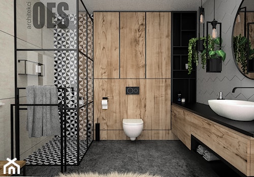 Drewno w łazience - Łazienka, styl minimalistyczny - zdjęcie od OES architekci
