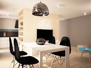 Projekt mieszkania - Średnia szara jadalnia w salonie, styl nowoczesny - zdjęcie od InDecor