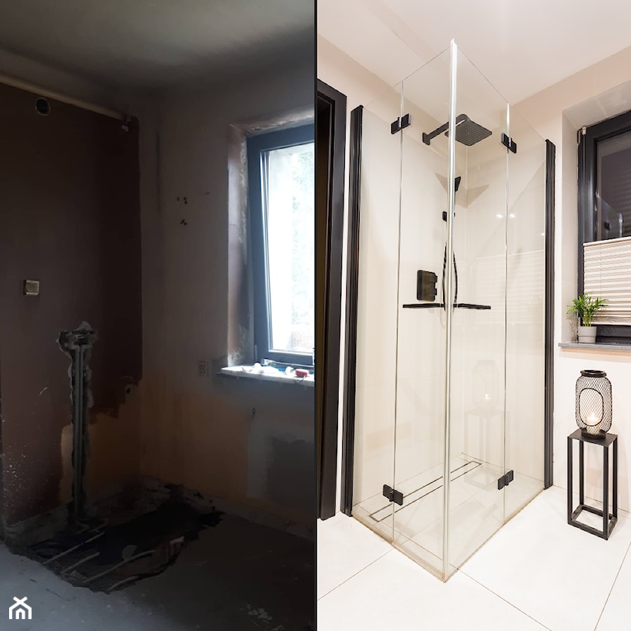 Projekt łazienki w domu jednorodzinnym w stylu nowoczesnym - metamorfoza - zdjęcie od InDecor